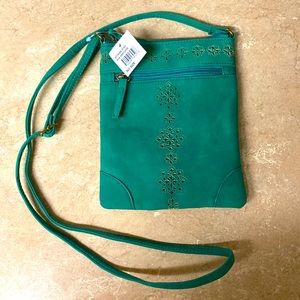 Green Crossbody Faux Suede Purse